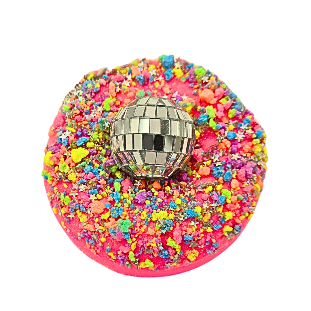 Donut Bath Bomb + Disco Ball Charm - PINK