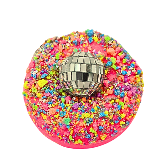 Donut Bath Bomb + Disco Ball Charm - PINK