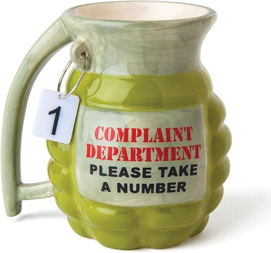 BigMouth Inc Complaint Department Coffee Mug - "Take a Number" - Funny Gag Gift for Office, Coworker, Teacher - Ceramic, 16 Ounces