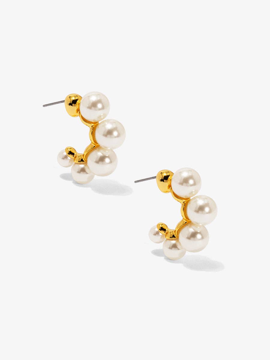 Multi Pearl Hoop Earring