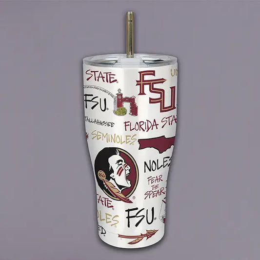 FSU fLORIDA STATE UNIVERISTY  ICON METAL TUMBLER