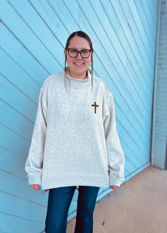 CROSS 'CROSS & JESUS SAVES' Reversible Sweatshirt