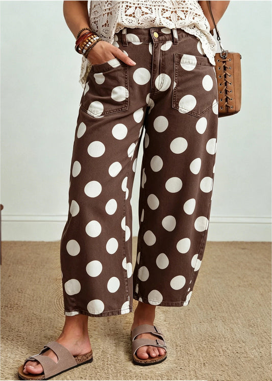 BROWN POLKA DOTTED PANTS