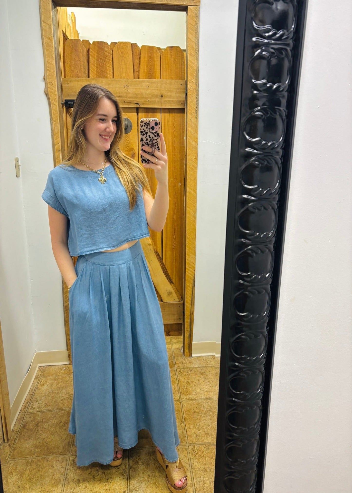 MALLORY TOP - CHAMBRAY