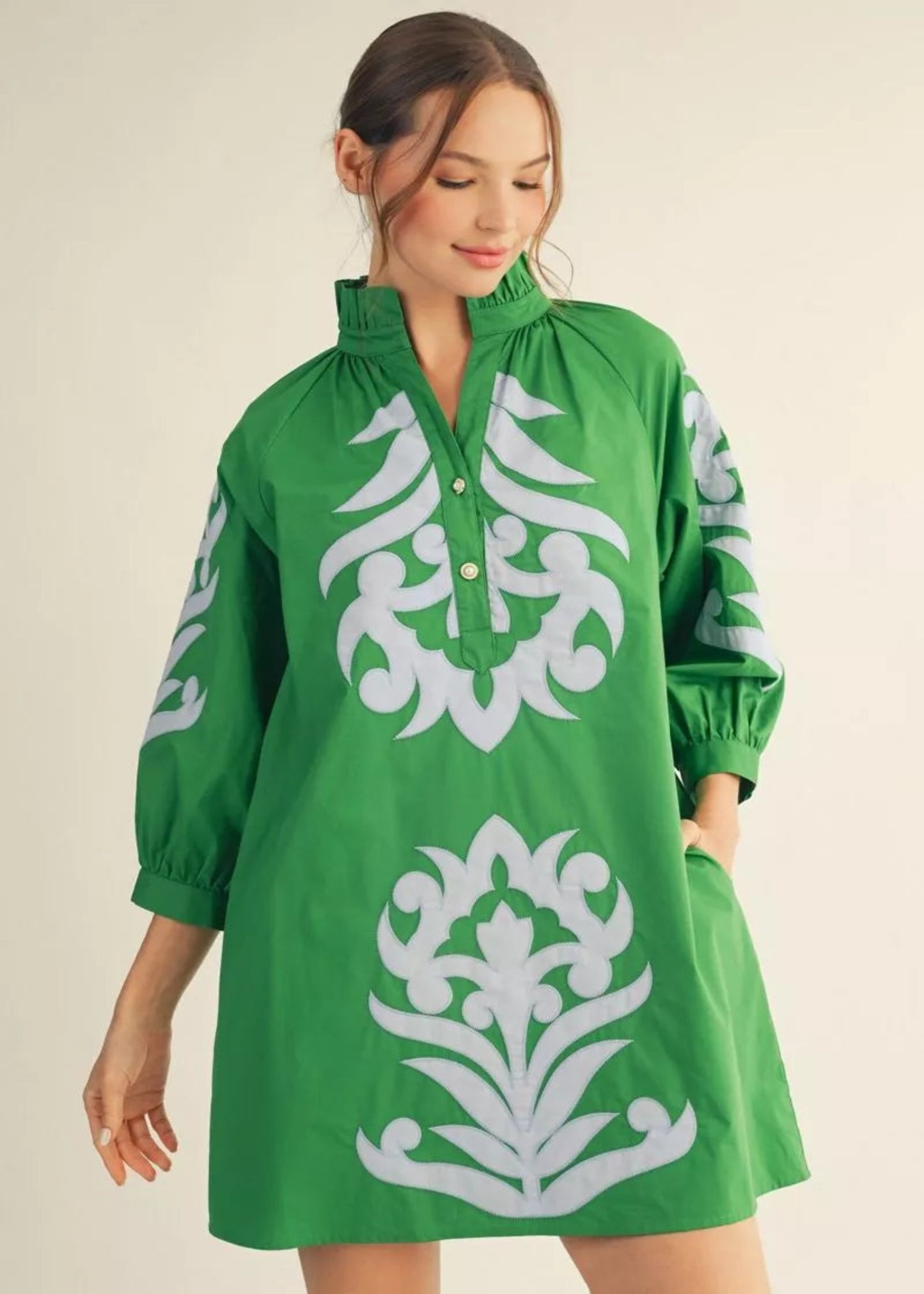 MERI DRESS - KELLY GREEN