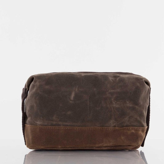 Waxed Dopp Kit-Olive