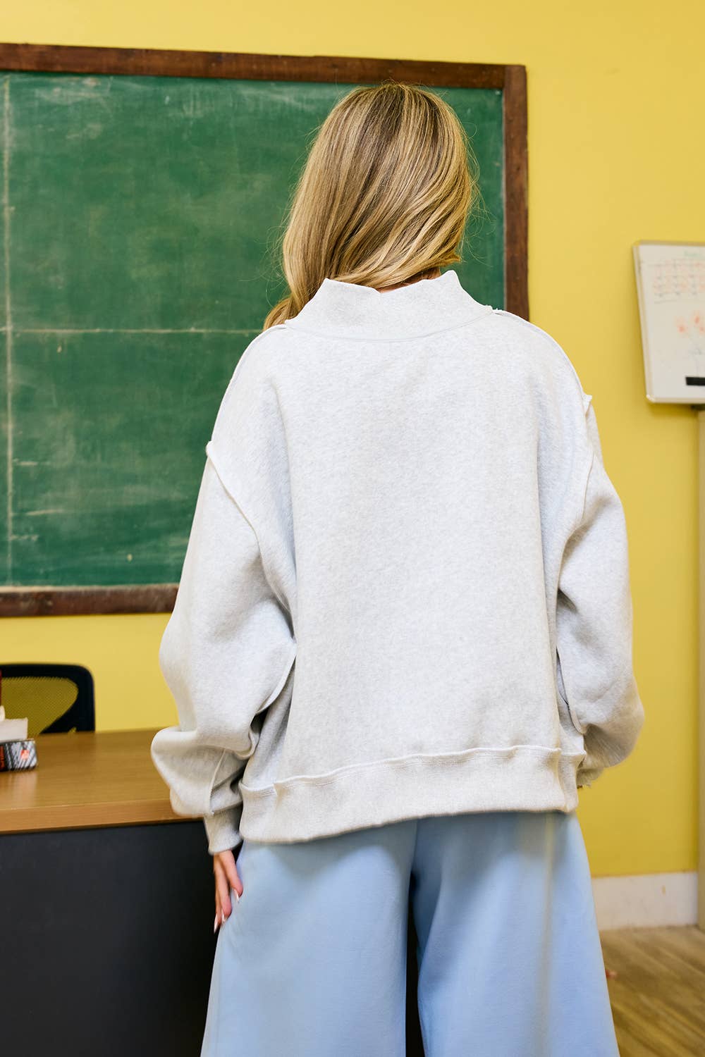 'JOHN 3:16' Applique Mock-Neck Sweatshirt