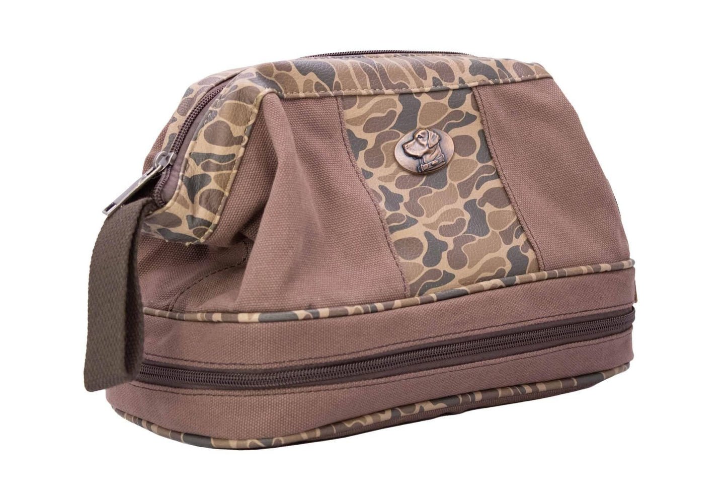 Lab Brown Waxed Canvas Old School Camo Men's Toiletry Dopp Bag.