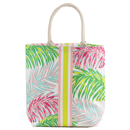 Veracruz Coast Tote - White/Pink/Lime