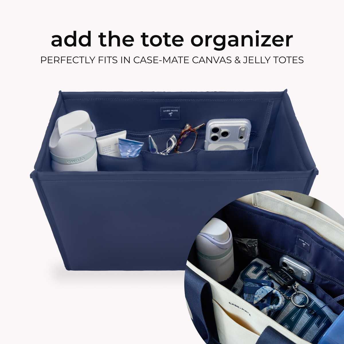 Case-Mate Navy Gingham Jelly Tote Bag (Classic)