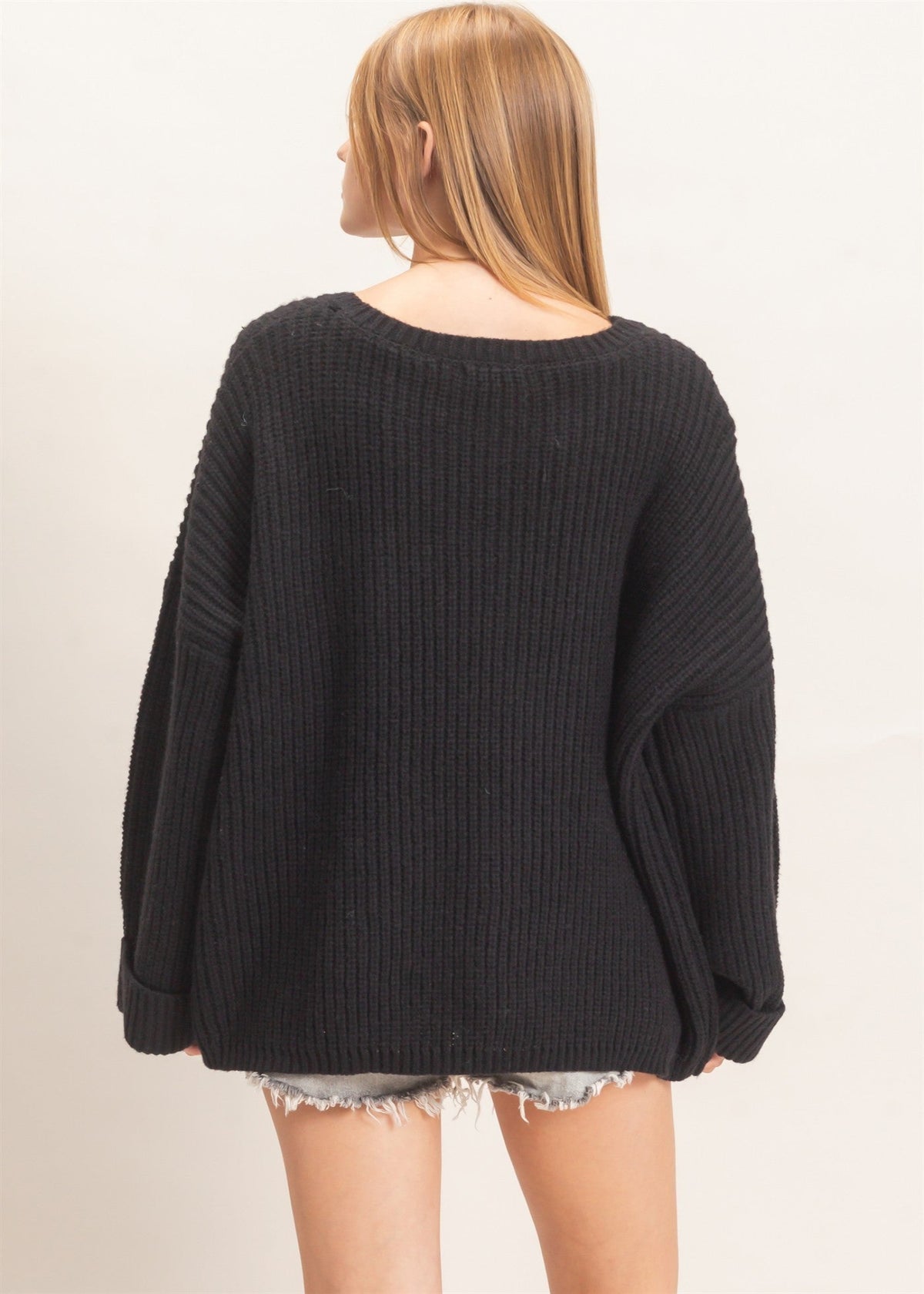 AVERY KNIT SWEATER - BLACK