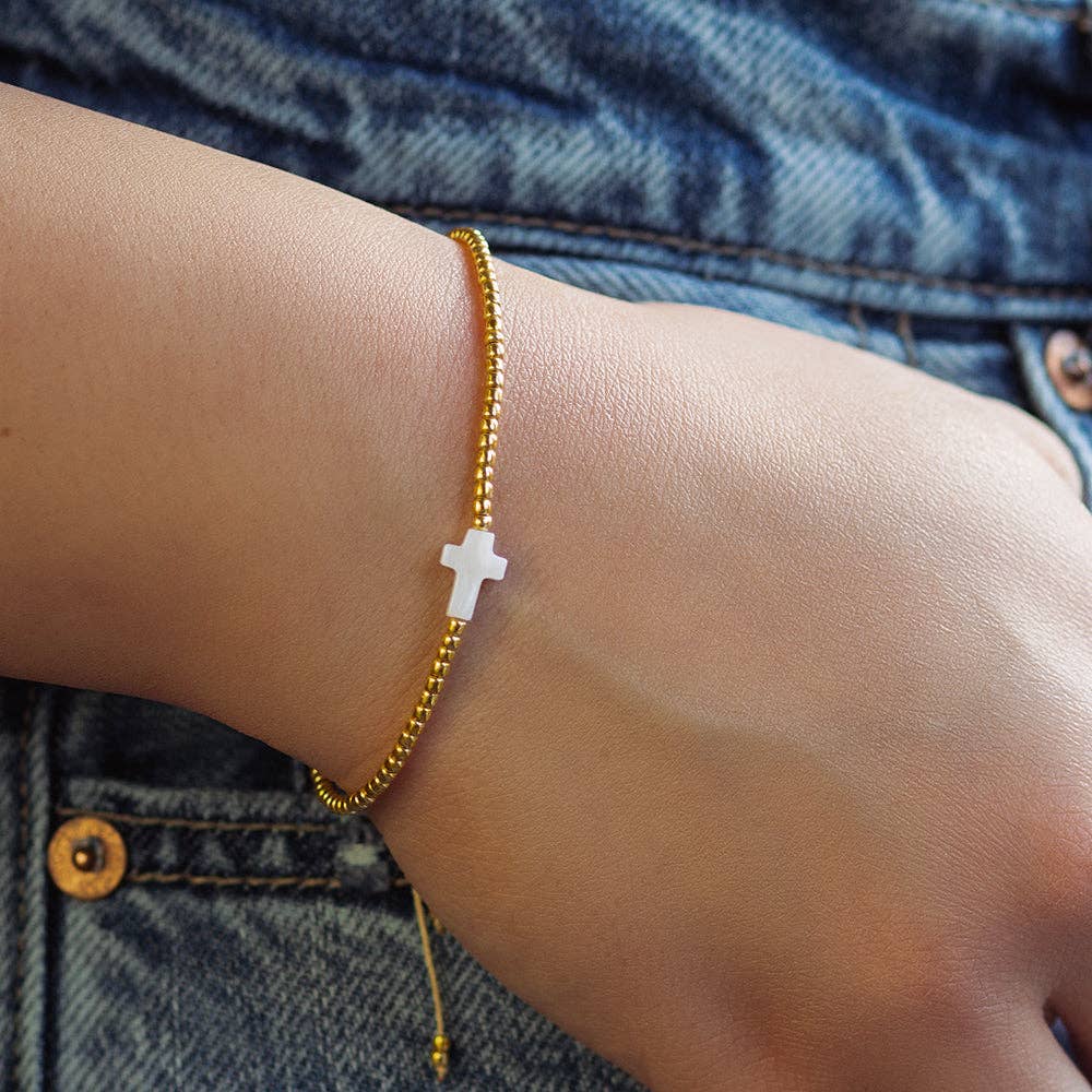 Intentions Cord Bracelet-Cross, Inspirational Gift Jewelry