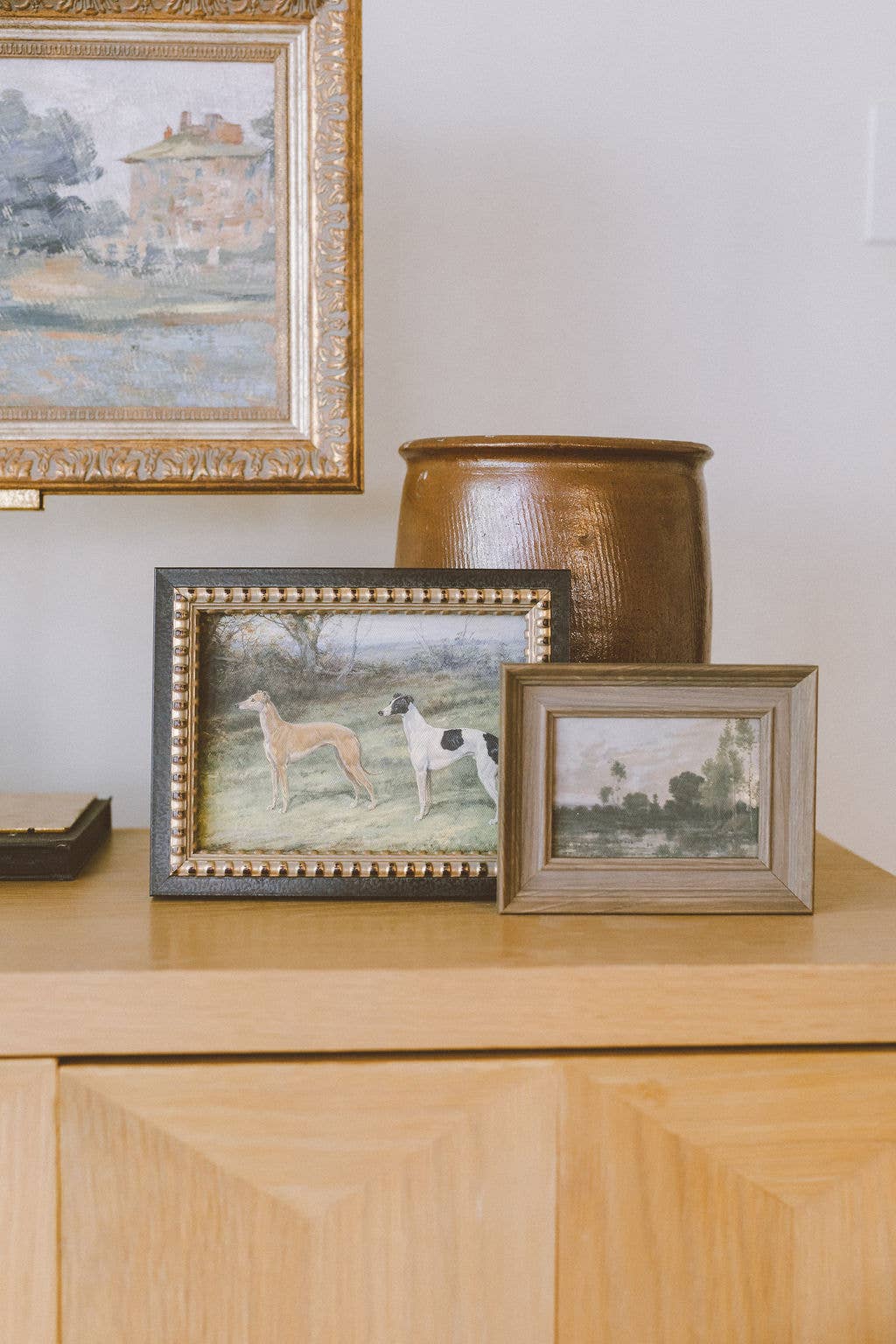 Greyhound Whippet Dogs Framed Antique Art