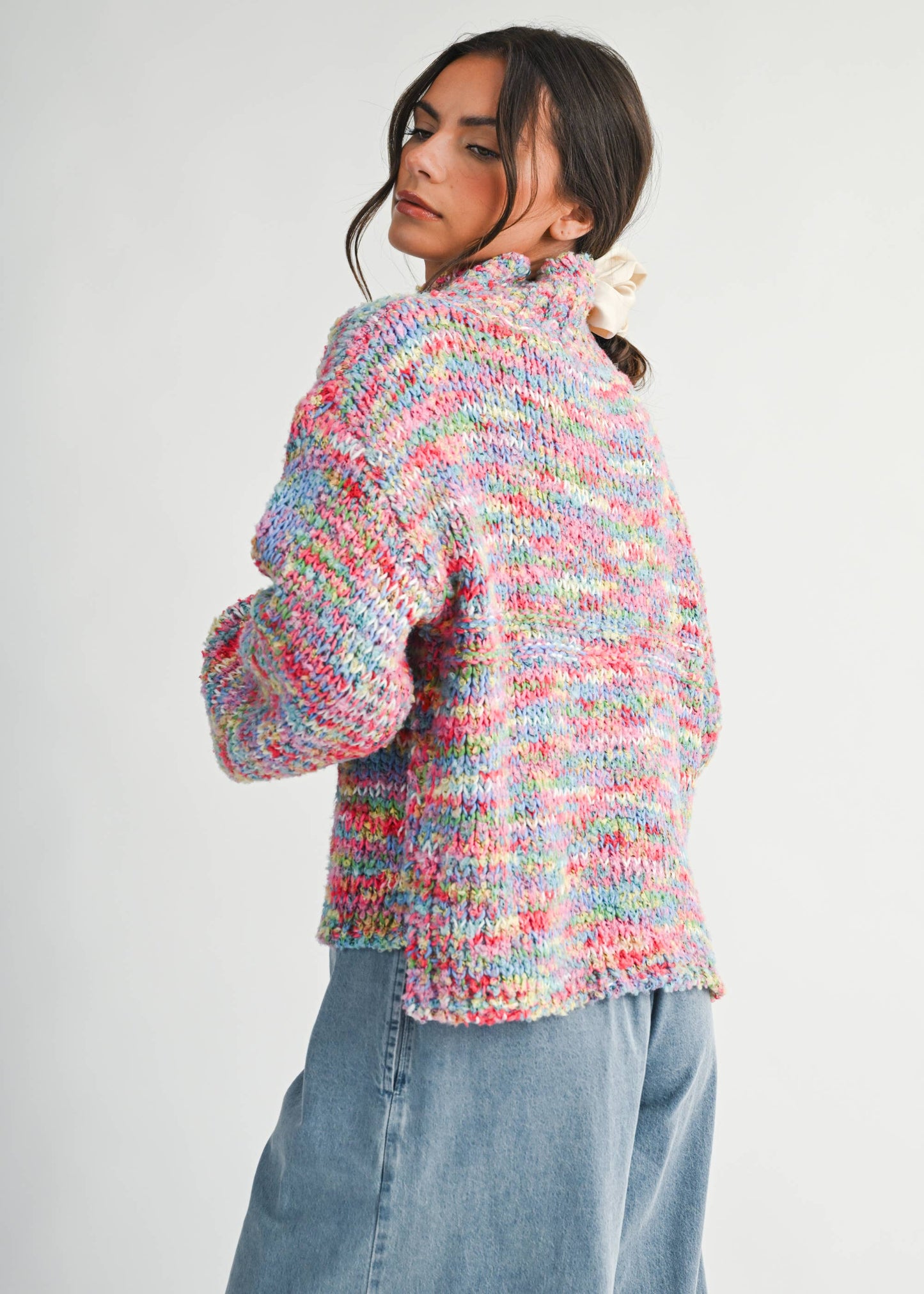 3320IK Chunky Marled Turtleneck Sweater