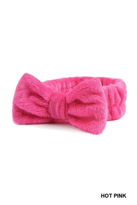 Soft plush bowknot spa headband