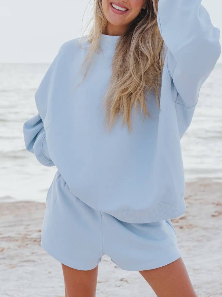 Versatile old school oversized Mockneck Sweatshirt in plain