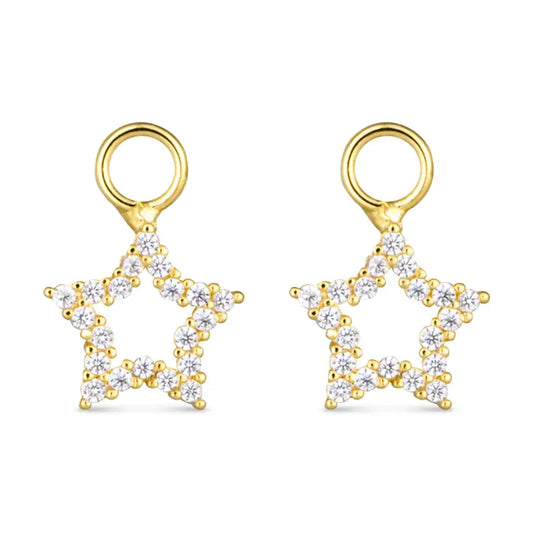 Cz Star Earring Charm - Gold