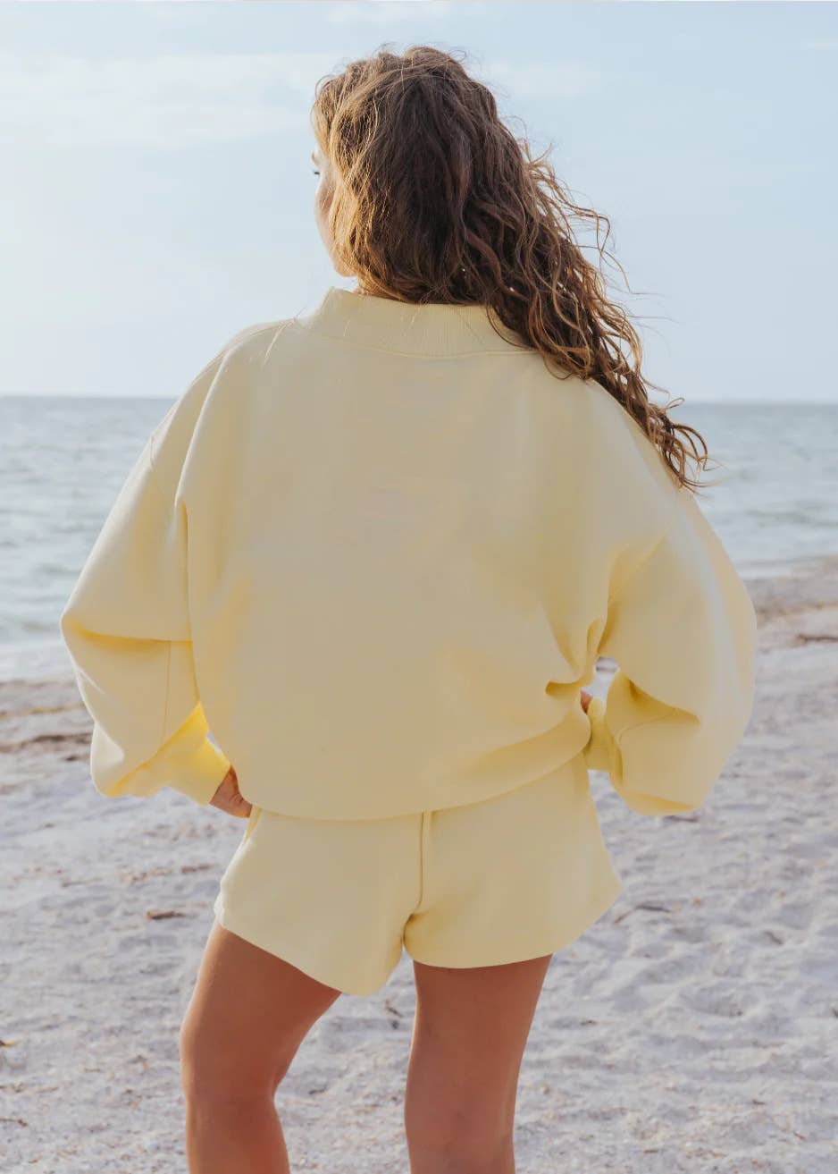 Versatile old school oversized Mockneck Sweatshirt in plain