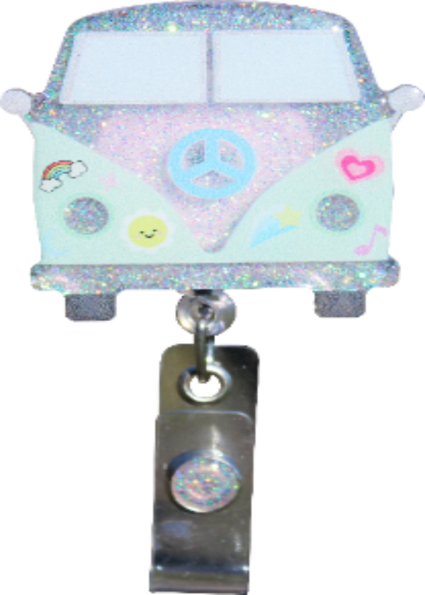 Glitterific Badge Reel Hippie Van