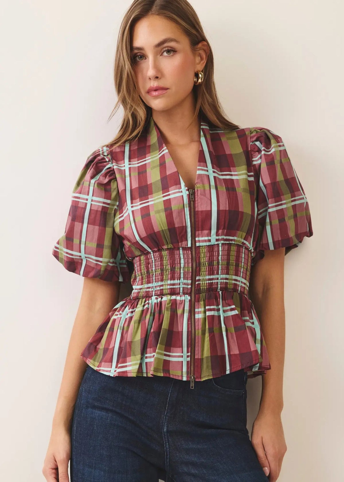 LAURA TOP - BURGUNDY