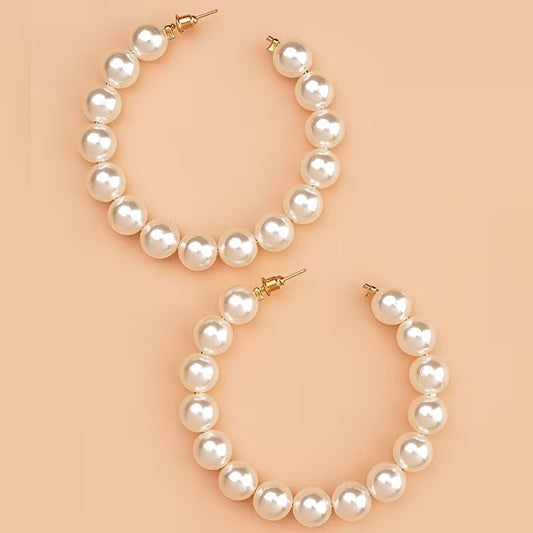 PEARL HOOP EARRINGS
