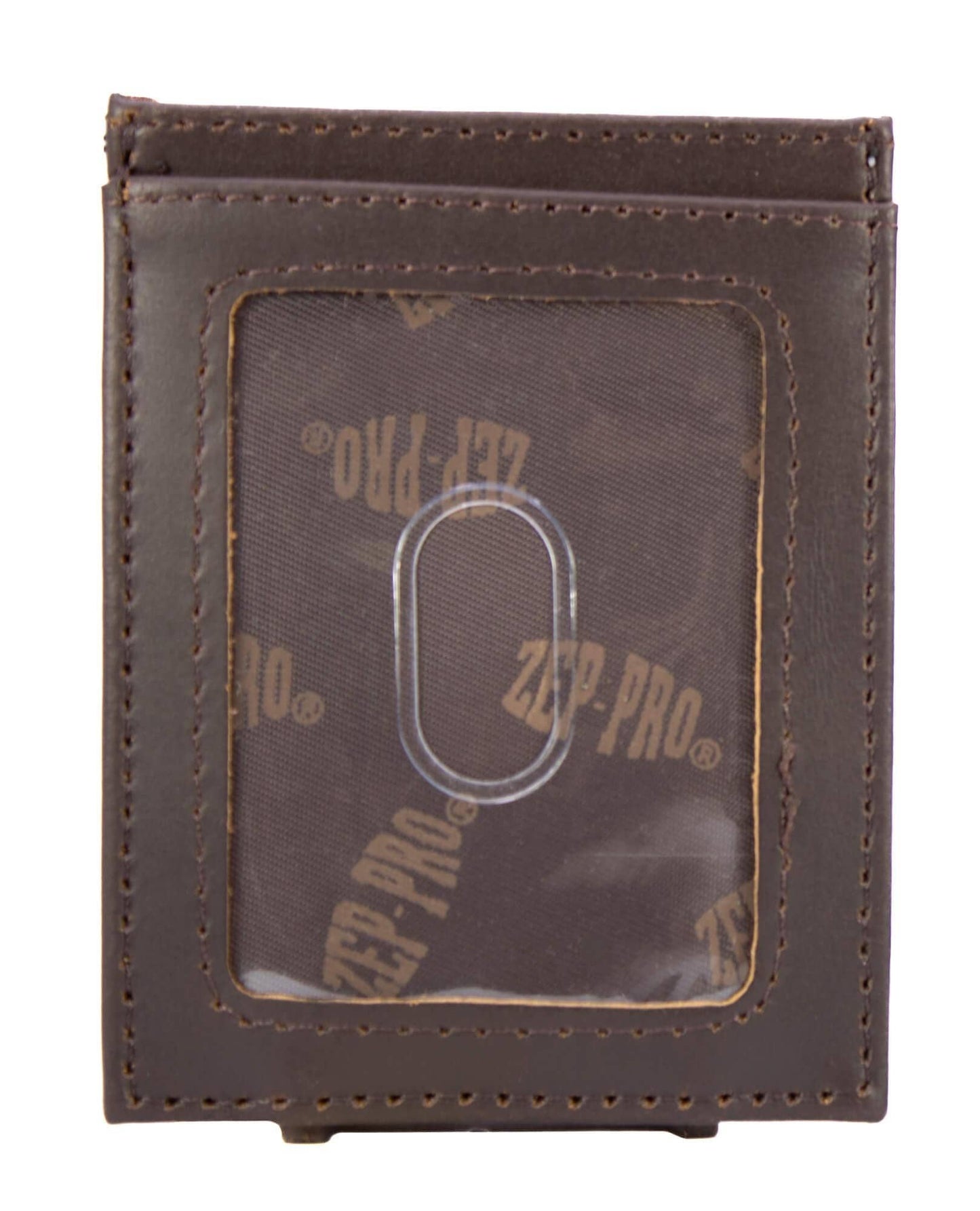 Bass Men's Magnetic Front Pocket Old School Camo Leather Wallet.