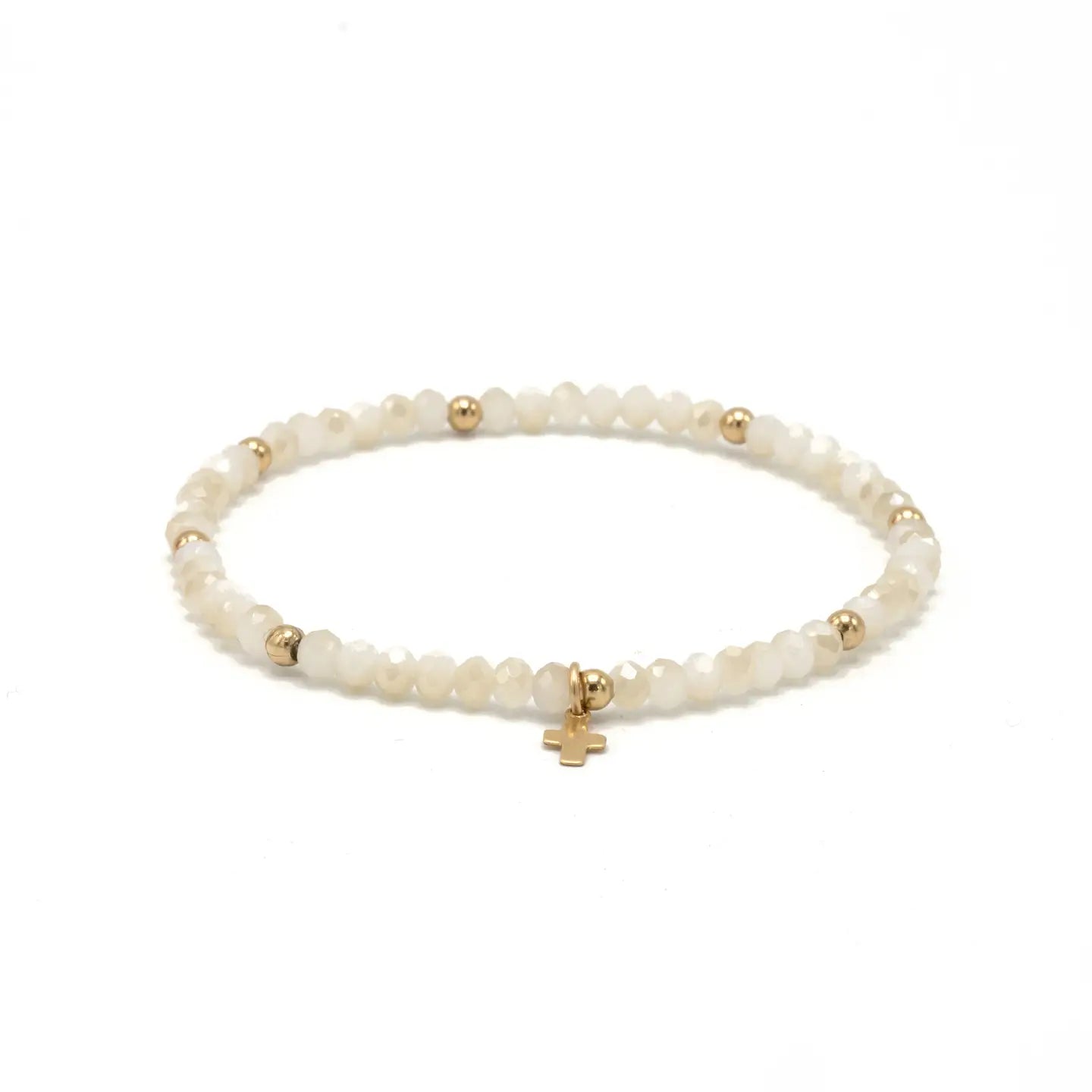 LUXE CROSS BRACELET - WINTER WHITE