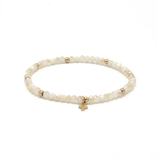 LUXE CROSS BRACELET - WINTER WHITE