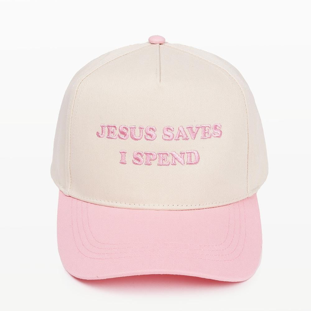 JESUS SAVES I SPEND EMBROIDERED CAP