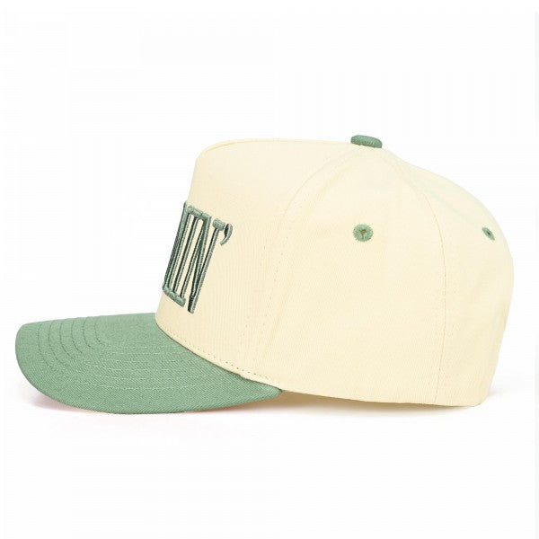 Two Tone "MOMMIN'" Canvas Embroidered Baseball Cap