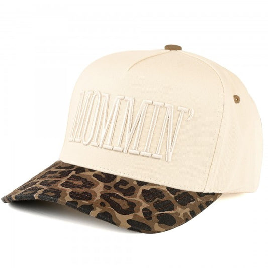 Two Tone "MOMMIN'" Canvas Embroidered Baseball Cap