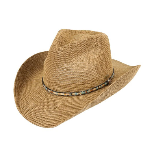 Woven Cowboy Hat With Beaded Band