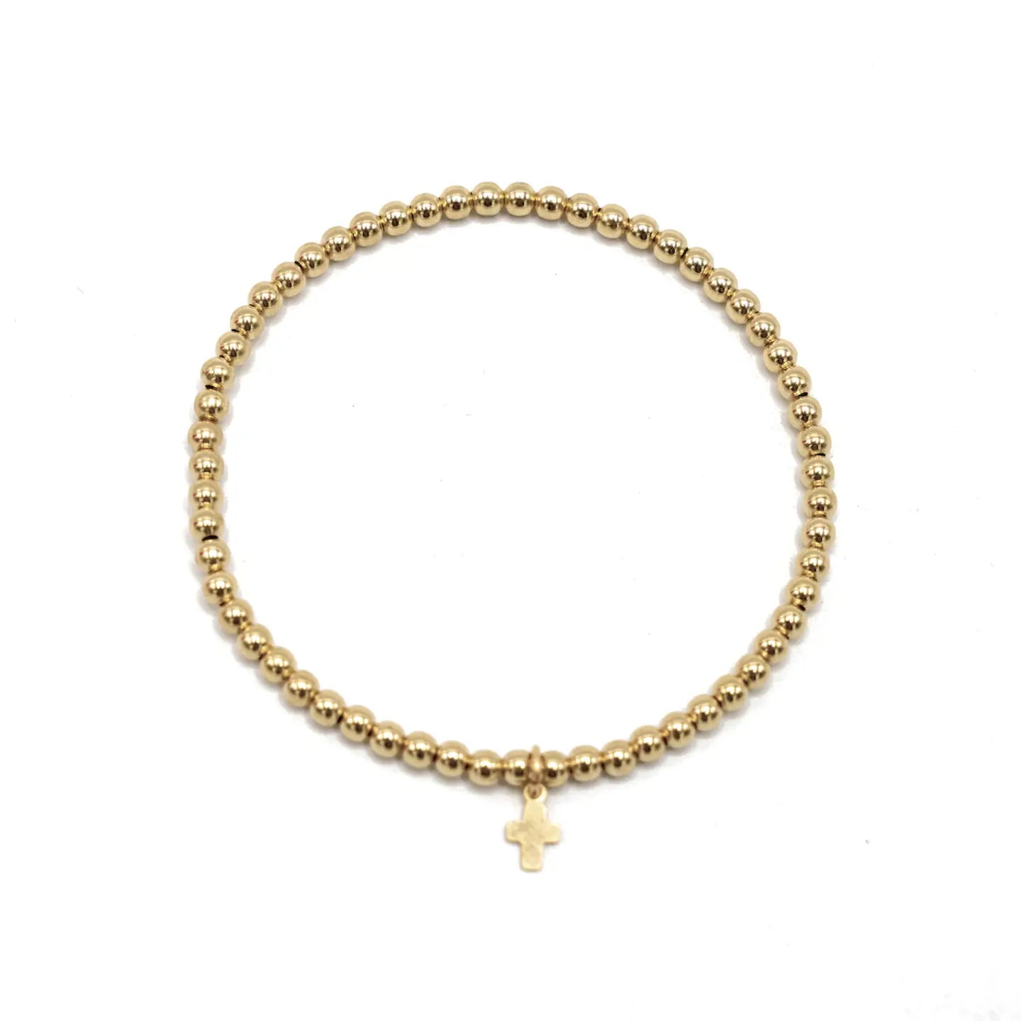 3mm GOLD FILLED KARMA WATERPROOF BRACELET WITH LUXE CROSS