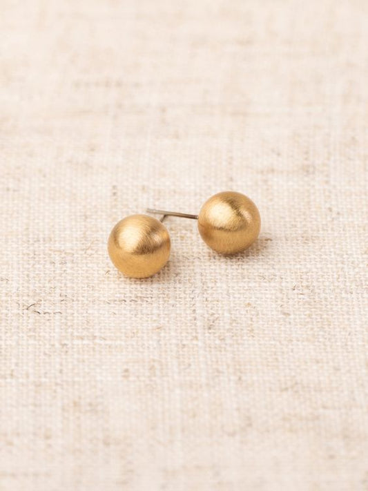 GRENADA BRUSHED GOLD MEDIUM EARRING