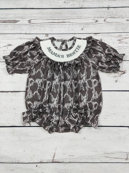 Mama's Bestie Smocked Camouflage Printed Bubble