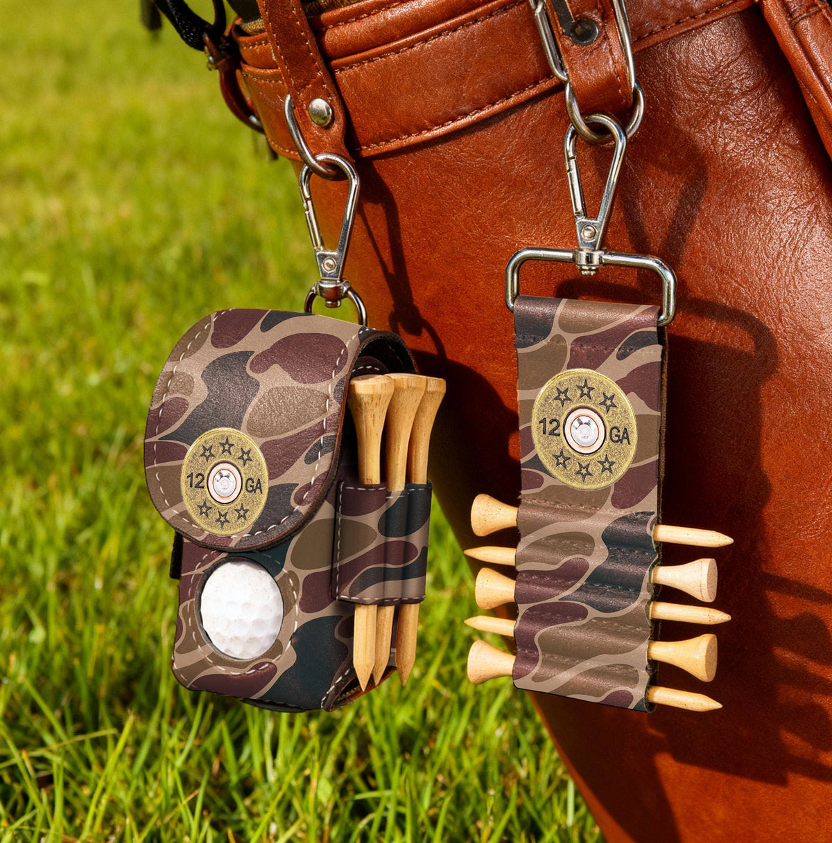 Shotshell Leather Golf Ball and Tee Holder