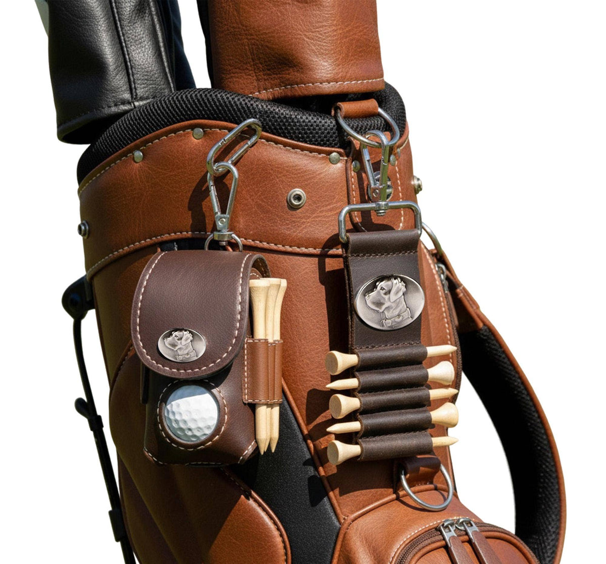Lab Leather Golf Ball and Tee Holder