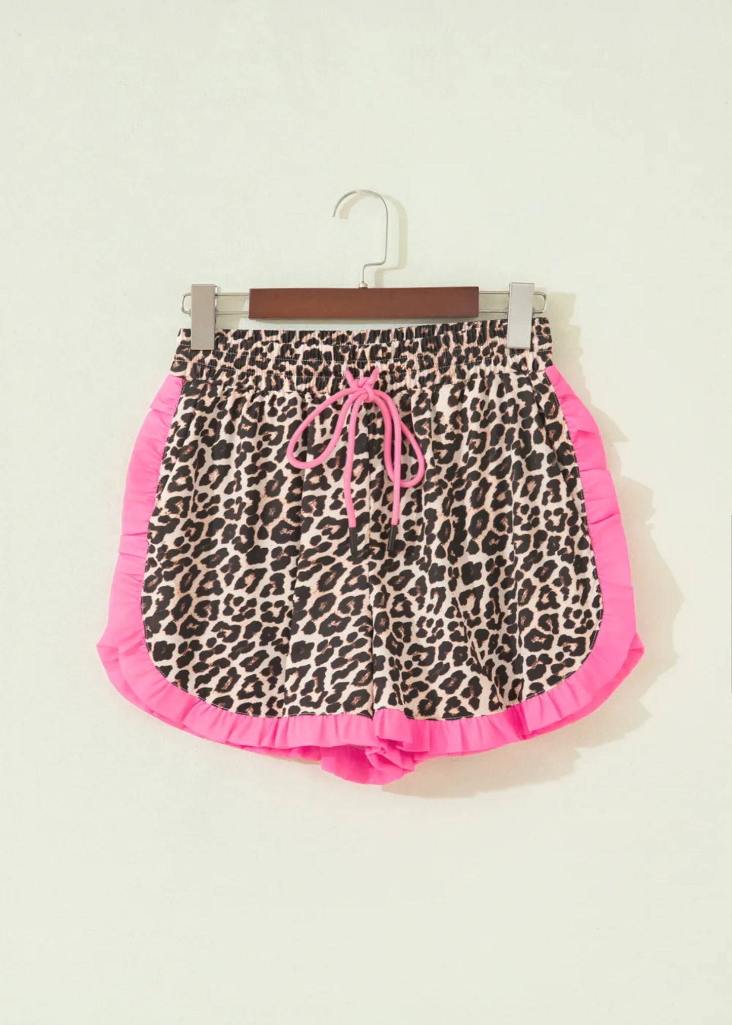 MARLEIGH SHORTS - LEOPARD PINK TRIM