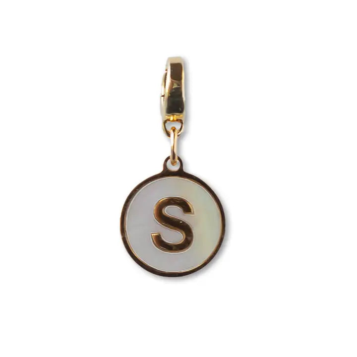 MOTHER OF PEARL LETTER CHARM