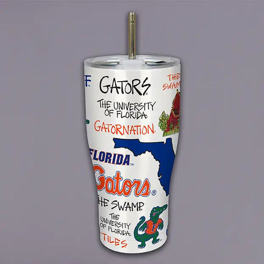 UNIVERSITY OF FLRIDA GATORS ICON METAL TUMBLER