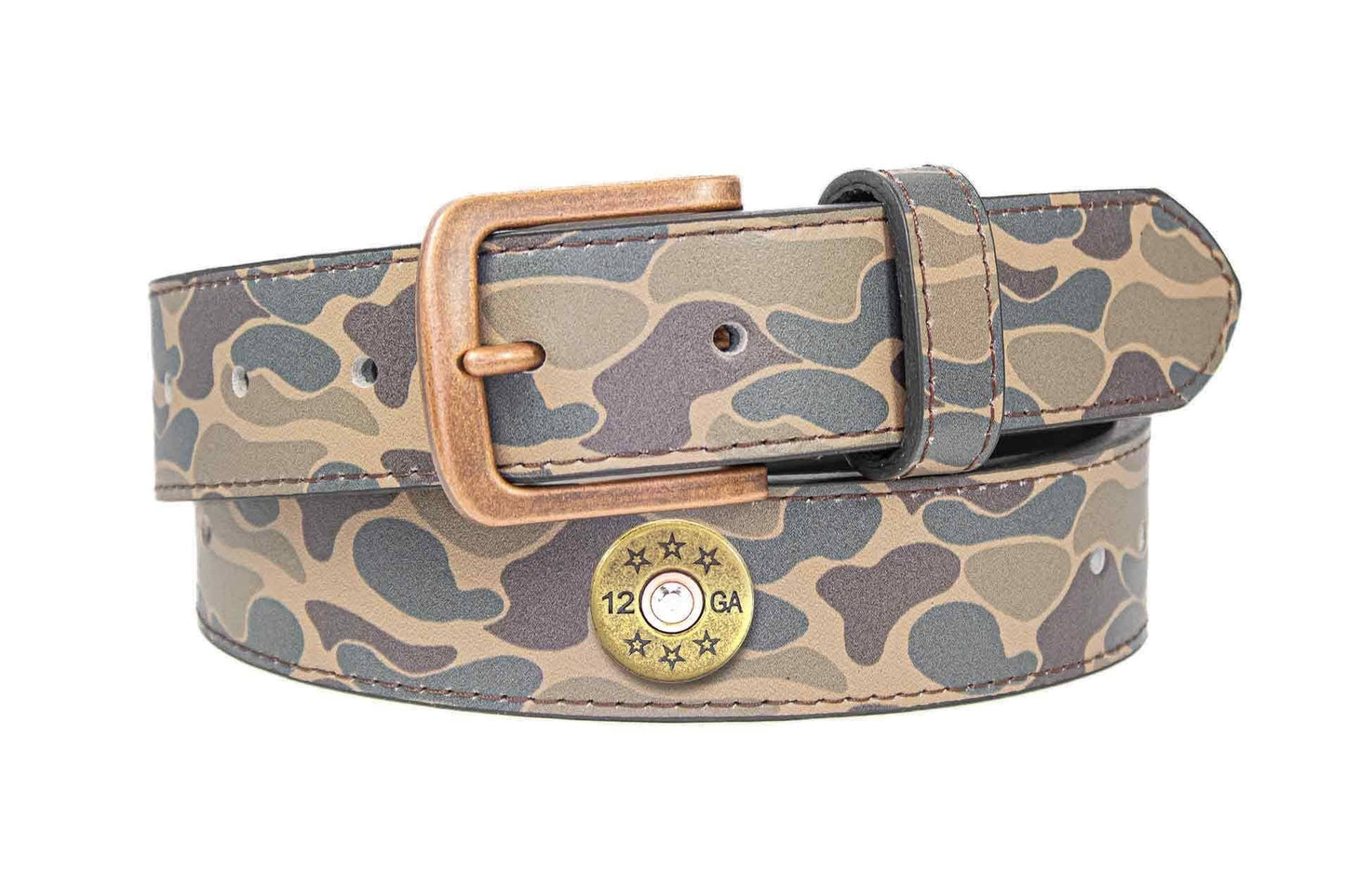 Shotshell Old School Camo Leather Belt