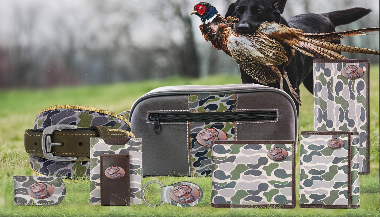 Lab Men's Secretary Old School Camo Leather Wallet.