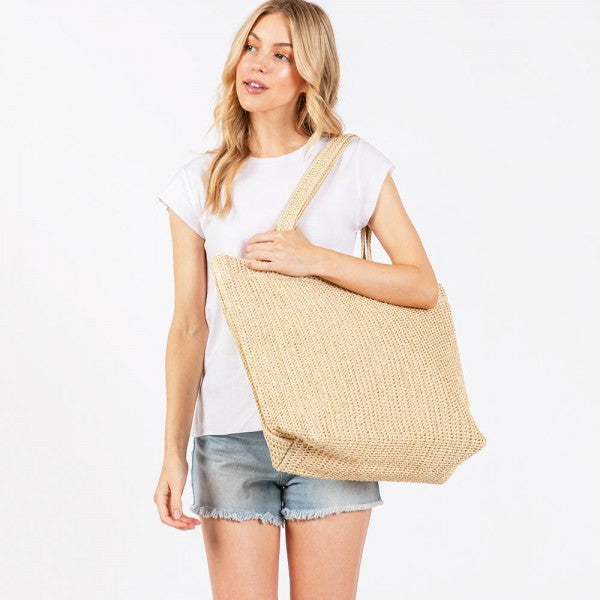 Woven Straw Tote Bag