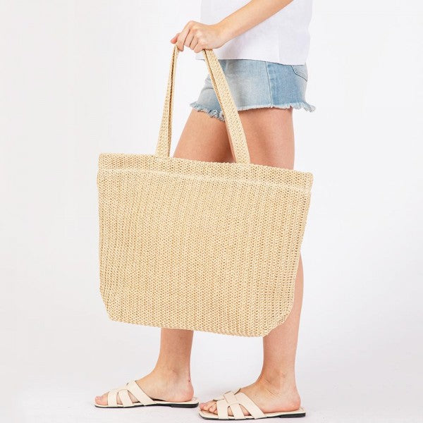 Woven Straw Tote Bag