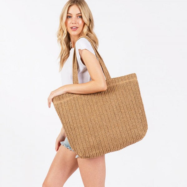 Woven Straw Tote Bag