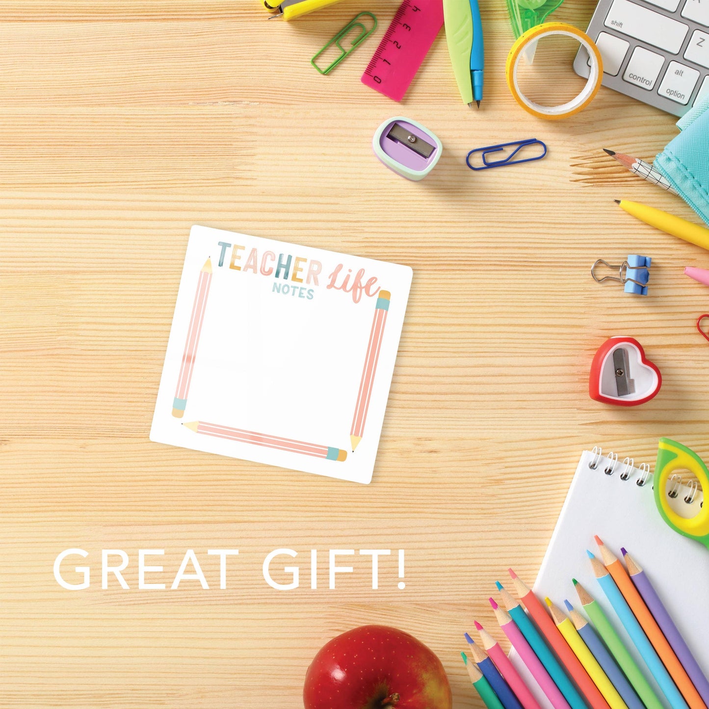 Pastel Teacher Life Notes | 4x4