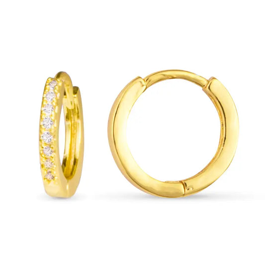 Add A Charm Cz Hoop Earring - Gold