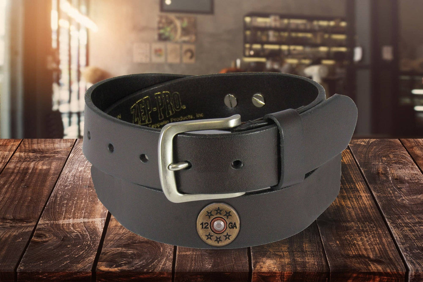 Shotshell Men's Brown Leather Concho Belt