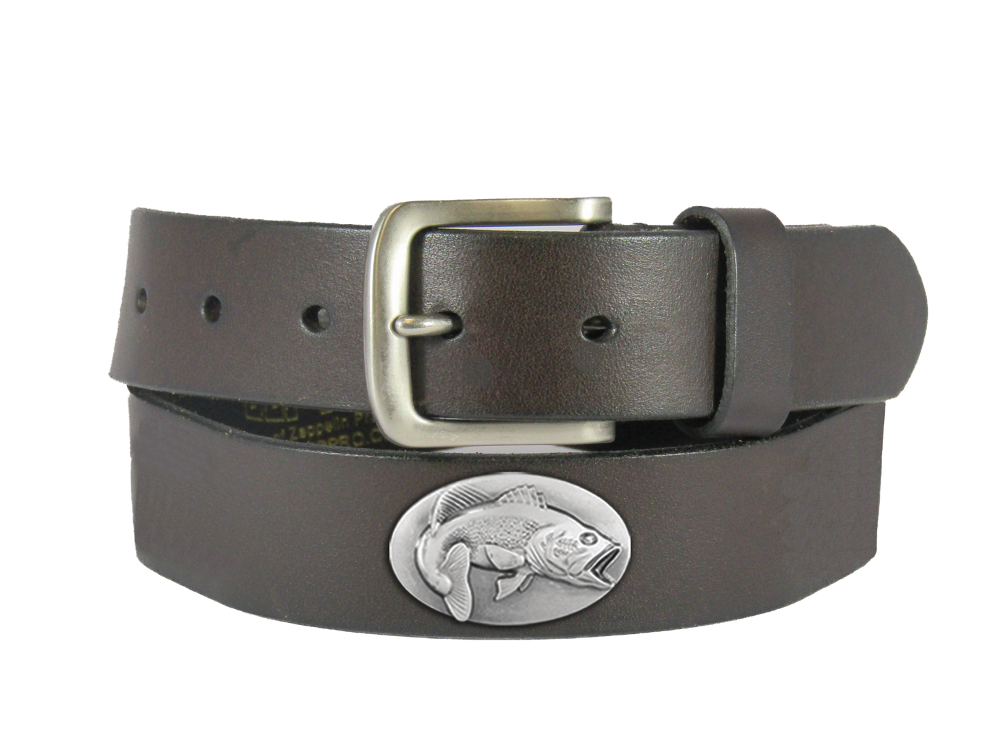 Bass Men's Brown Leather Concho Belt