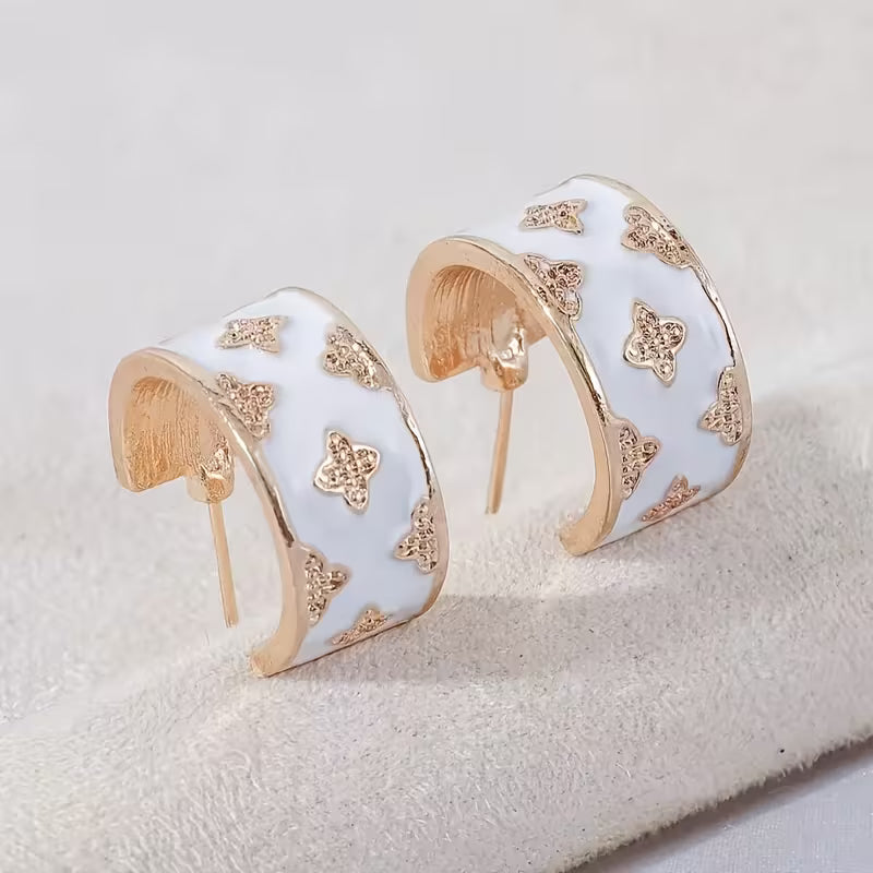 Fashion Creative Minimalist Enamel Drop C-Shaped Earrings